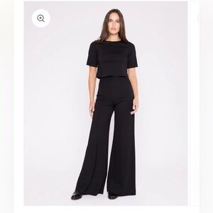 RIPLEY RADER Black “the ponte knit wide leg pant” sz 1==0/2–XS